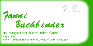 fanni buchbinder business card
